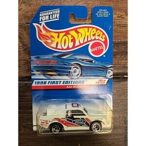 Vintage NEW NOS 1998 Hot Wheels #662 First Editions 33/40 Bad Mudder White